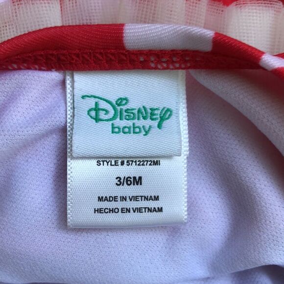 Disney Baby Minnie Mouse Red Polka Dot Tutu One Piece Bathing Suit Swimsuit - Picture 8 of 12